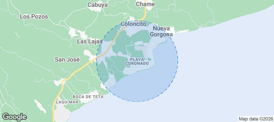 Playa Coronado Airbnb map